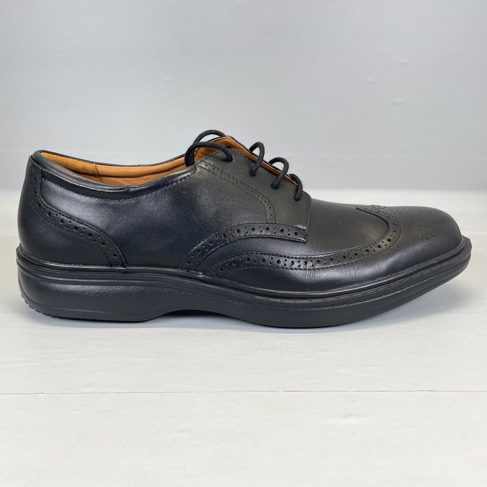 Dr. Comfort Wing Oxford Shoes Mens Size 12 M Black Leather Lace Up Diabetic